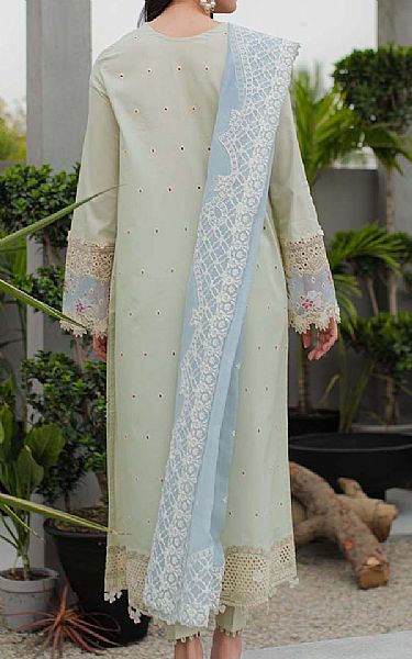 Qalamkar Pale Leaf Lawn Suit | Pakistani Lawn Suits- Image 2