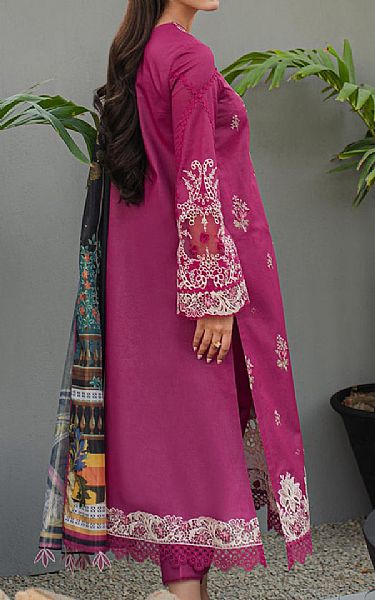 Qalamkar Dark Raspberry Lawn Suit | Pakistani Lawn Suits- Image 2