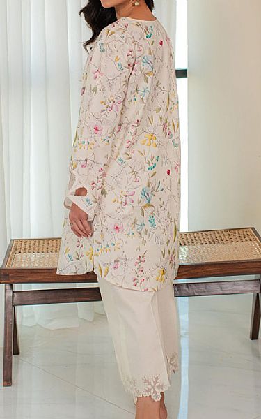 Qalamkar Off White Lawn Suit (2 pcs) | Pakistani Lawn Suits- Image 2