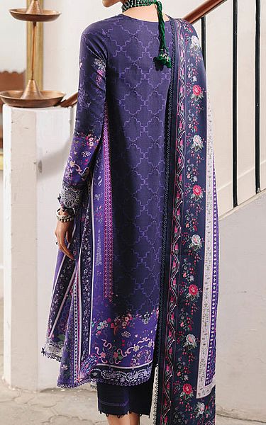 Qalamkar Blueberry Jacquard Suit | Pakistani Winter Dresses in USA- Image 2