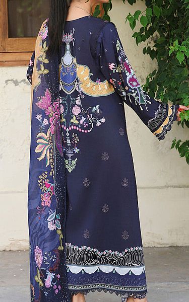 Qalamkar Navy Jacquard Suit | Pakistani Winter Dresses in USA- Image 2