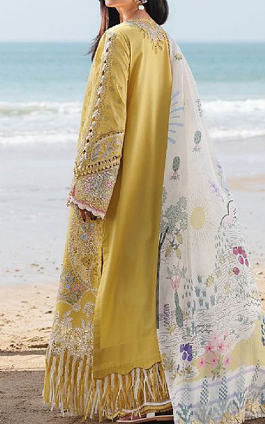 Qalamkar Olive Green Lawn Suit | Pakistani Lawn Dress in USA- Image 2