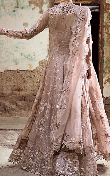Qalamkar Pink Chiffon Suit | Pakistani Embroidered Chiffon Dresses USA- Image 2
