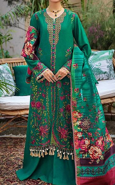 Rajbari Green Karandi Suit | Pakistani Dresses in USA- Image 1