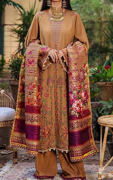 Rajbari Bronze Karandi Suit | Pakistani Dresses in USA- Image 1