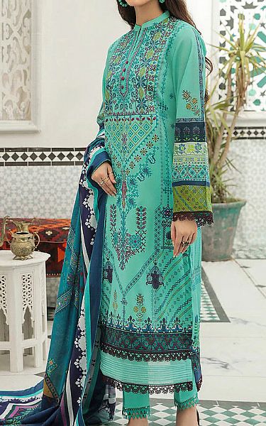 Rajbari Sea Green Lawn Suit | Pakistani Dresses in USA- Image 2