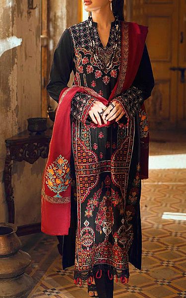 Rajbari Black Khaddar Suit | Pakistani Dresses in USA- Image 1