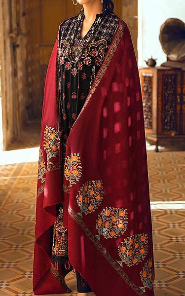 Rajbari Black Khaddar Suit | Pakistani Dresses in USA- Image 2