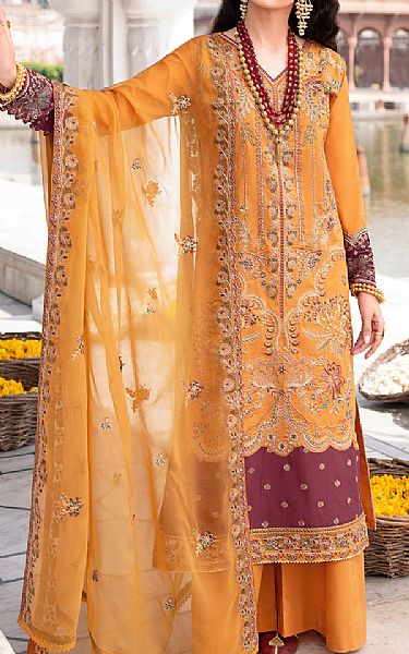 Orange Lawn Suit | Ramsha Pakistani Lawn Suits