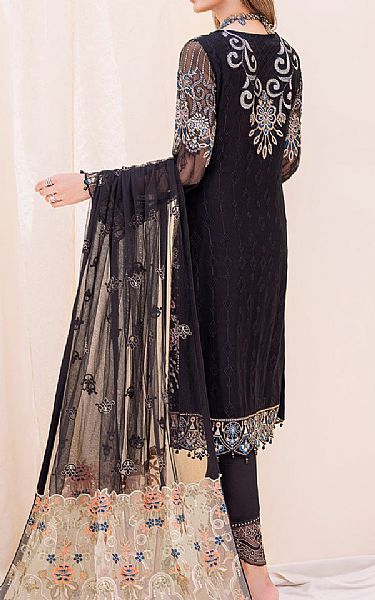 Black Chiffon Suit | Ramsha Pakistani Chiffon Dresses