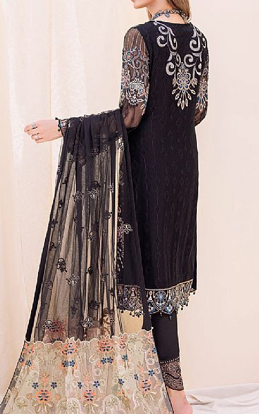 Ramsha Black Chiffon Suit | Pakistani Embroidered Chiffon Dresses- Image 2