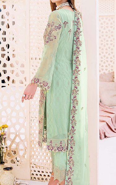 Ramsha Mint Green Chiffon Suit | Pakistani Embroidered Chiffon Dresses- Image 2