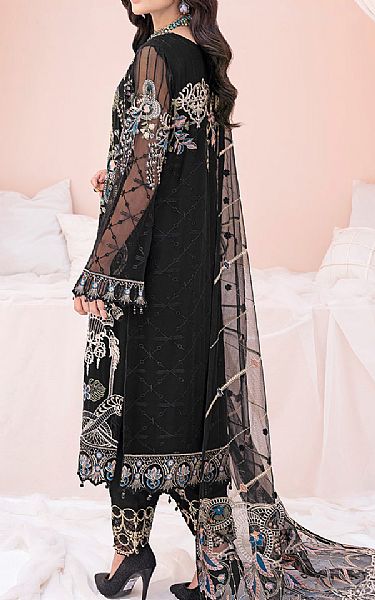 Ramsha Black Chiffon Suit | Pakistani Embroidered Chiffon Dresses- Image 2