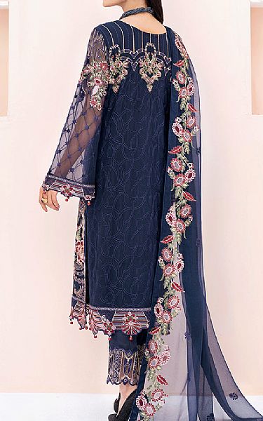 Ramsha Midnight Blue Chiffon Suit | Pakistani Embroidered Chiffon Dresses- Image 2