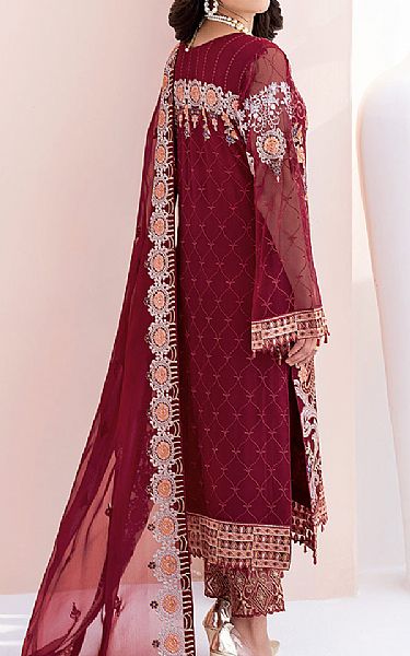 Ramsha Red Chiffon Suit | Pakistani Embroidered Chiffon Dresses- Image 2