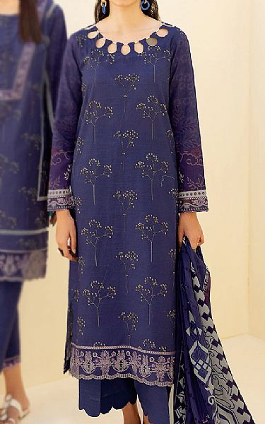 Ramsha Navy Blue Khaddar Suit | Pakistani Winter Dresses- Image 1