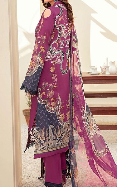 Ramsha Magenta Lawn Suit | Pakistani Dresses in USA- Image 2