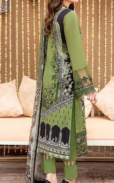 Ramsha Asparagus Green Lawn Suit | Pakistani Dresses in USA- Image 2