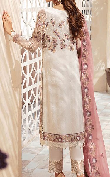 Ramsha Off White Chiffon Suit | Pakistani Embroidered Chiffon Dresses USA- Image 2