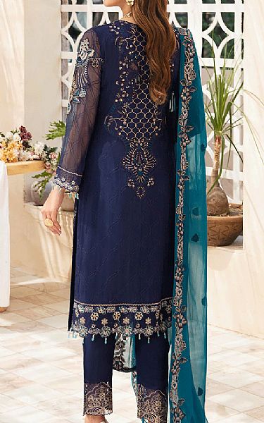 Ramsha Navy Blue Chiffon Suit | Pakistani Embroidered Chiffon Dresses USA- Image 2