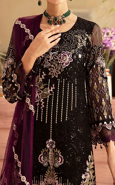 Ramsha Black Chiffon Suit | Pakistani Embroidered Chiffon Dresses USA- Image 3