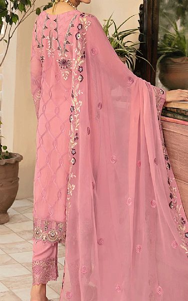 Ramsha Sea Pink Chiffon Suit | Pakistani Embroidered Chiffon Dresses USA- Image 2