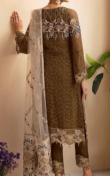 Ramsha Otter Brown Chiffon Suit | Pakistani Embroidered Chiffon Dresses USA- Image 2