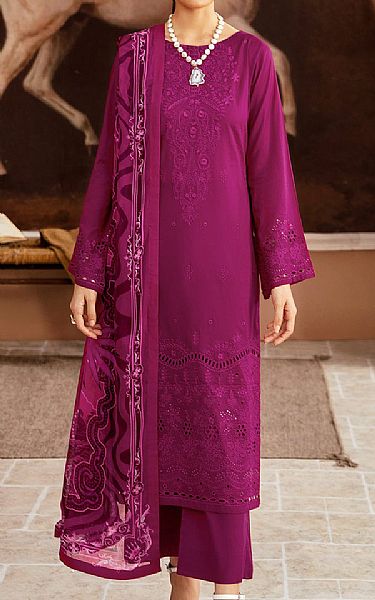 Ramsha Egg Plant Lawn Suit | Pakistani Lawn Dress in USA- Image 1