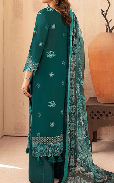 Ramsha Dark Teal Lawn Suit | Pakistani Lawn Dress in USA- Image 2