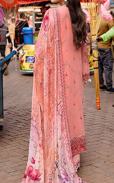 Ramsha Peachy Pink Lawn Suit | Pakistani Lawn Dress in USA- Image 2