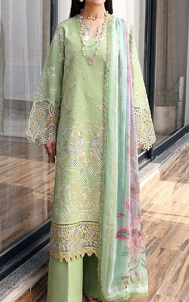 Ramsha Light Green Lawn Suit | Pakistani Lawn Dress in USA- Image 1