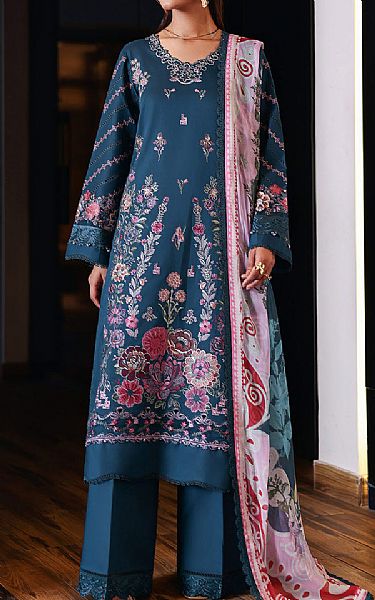Ramsha Blue Lawn Suit | Pakistani Lawn Dress in USA- Image 1
