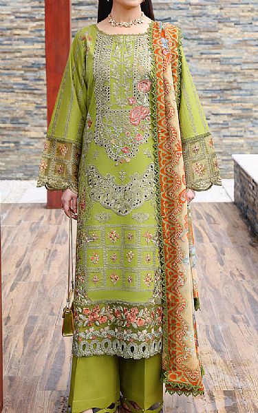 Ramsha Apple Green Lawn Suit | Pakistani Lawn Dress in USA- Image 1