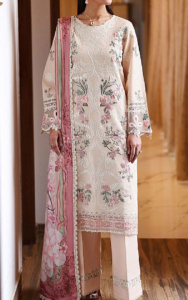 Ramsha Ivory Lawn Suit | Pakistani Lawn Dress in USA- Image 1