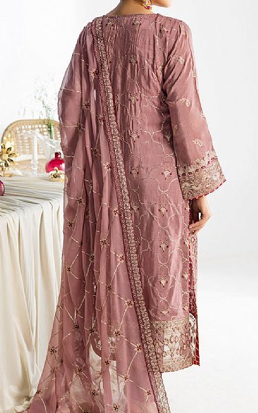 Ramsha Faded Pink Raw Silk Suit | Pakistani Embroidered Chiffon Dresses USA- Image 2