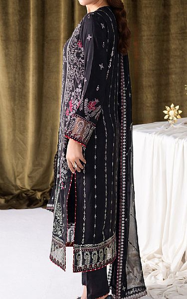 Ramsha Black Raw Silk Suit | Pakistani Embroidered Chiffon Dresses USA- Image 2