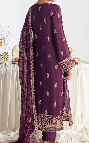 Ramsha Egg Plant Raw Silk Suit | Pakistani Embroidered Chiffon Dresses USA- Image 2