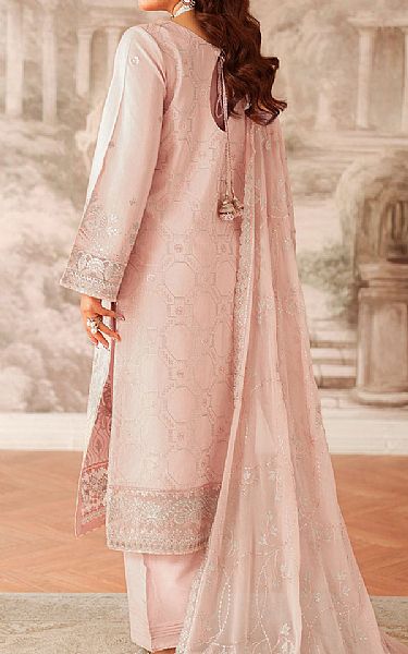 Ramsha Oyster Pink Raw Silk Suit | Pakistani Embroidered Chiffon Dresses USA- Image 2