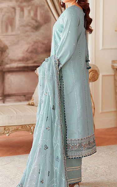 Ramsha Summer Green Raw Silk Suit | Pakistani Embroidered Chiffon Dresses USA- Image 2