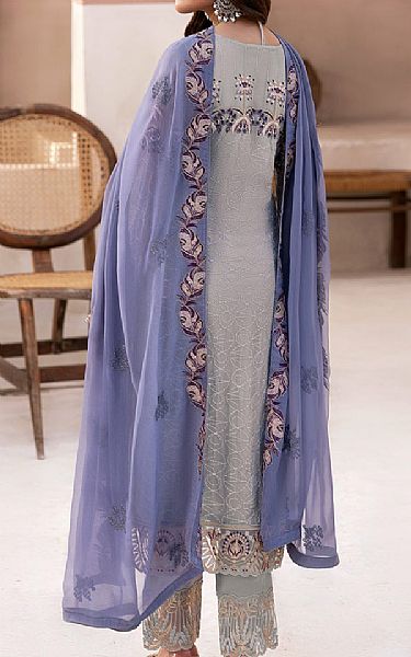 Ramsha Grey Chiffon Suit | Pakistani Embroidered Chiffon Dresses USA- Image 2