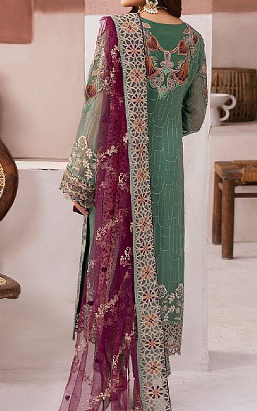 Ramsha Viridian Green Chiffon Suit | Pakistani Embroidered Chiffon Dresses USA- Image 2