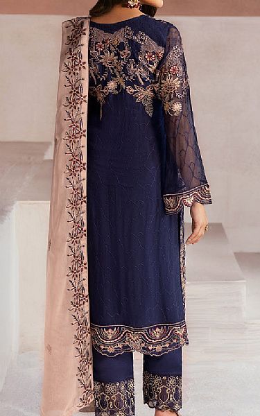 Ramsha Navy Blue Chiffon Suit | Pakistani Embroidered Chiffon Dresses USA- Image 2