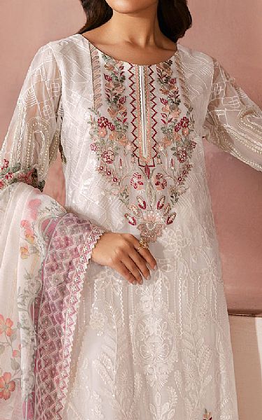 Ramsha Off White Chiffon Suit | Pakistani Embroidered Chiffon Dresses USA- Image 3