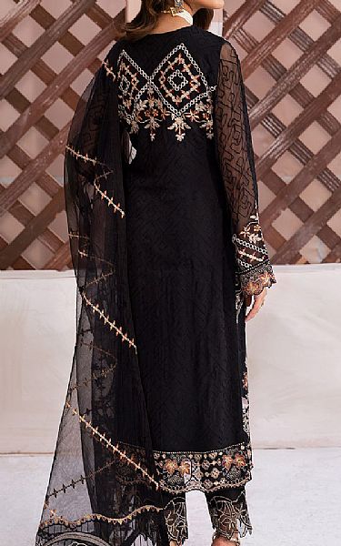 Ramsha Black Chiffon Suit | Pakistani Embroidered Chiffon Dresses USA- Image 2
