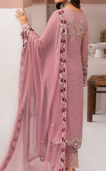 Ramsha Pink Chiffon Suit | Pakistani Embroidered Chiffon Dresses USA- Image 2