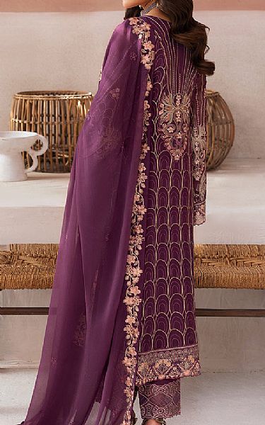 Ramsha Plum Chiffon Suit | Pakistani Embroidered Chiffon Dresses USA- Image 2