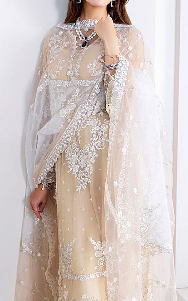 Ramsha Fawn Chiffon Suit | Pakistani Embroidered Chiffon Dresses USA- Image 3