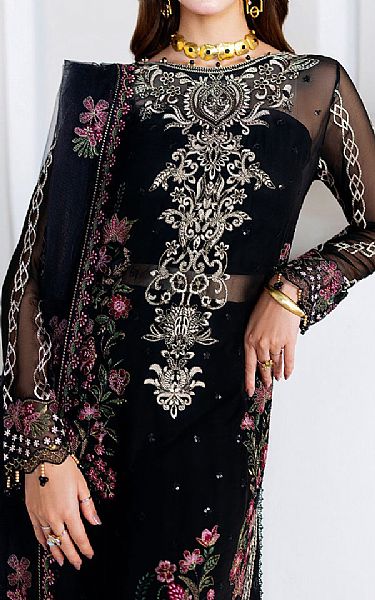 Ramsha Black Chiffon Suit | Pakistani Embroidered Chiffon Dresses USA- Image 3