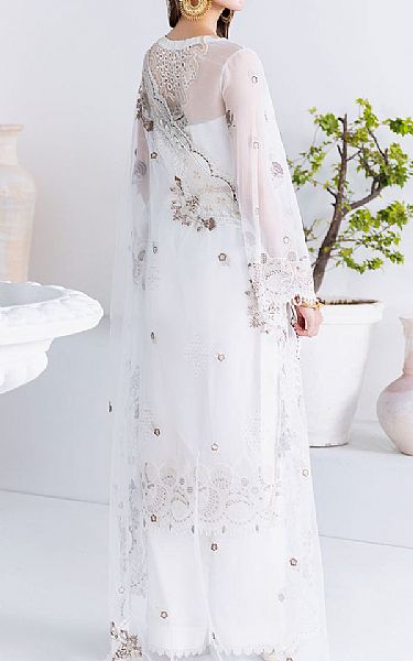 Ramsha White Chiffon Suit | Pakistani Embroidered Chiffon Dresses USA- Image 2