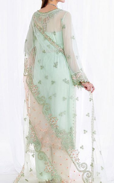 Ramsha Mint Green Chiffon Suit | Pakistani Embroidered Chiffon Dresses USA- Image 2